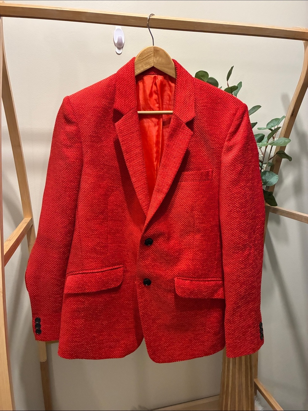 Avtar Sins Red Textured Blazer - Classic Two-Button Jacket
